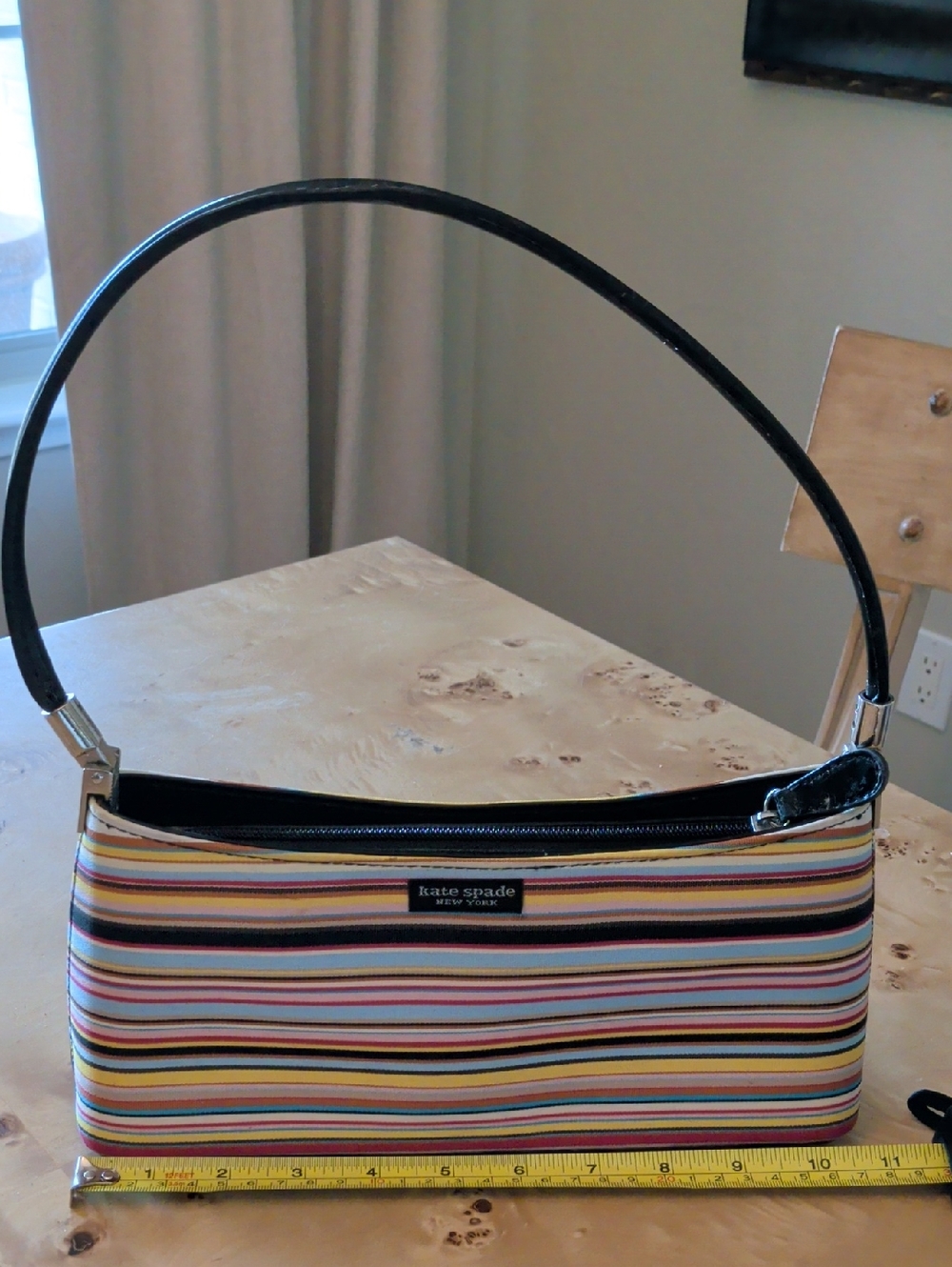 kate spade Multicolor Striped Shoulder Bag with Black Strap